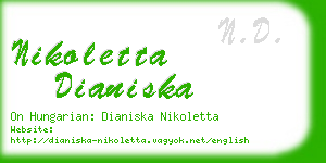 nikoletta dianiska business card